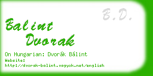 balint dvorak business card