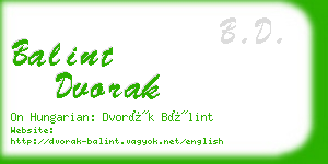 balint dvorak business card